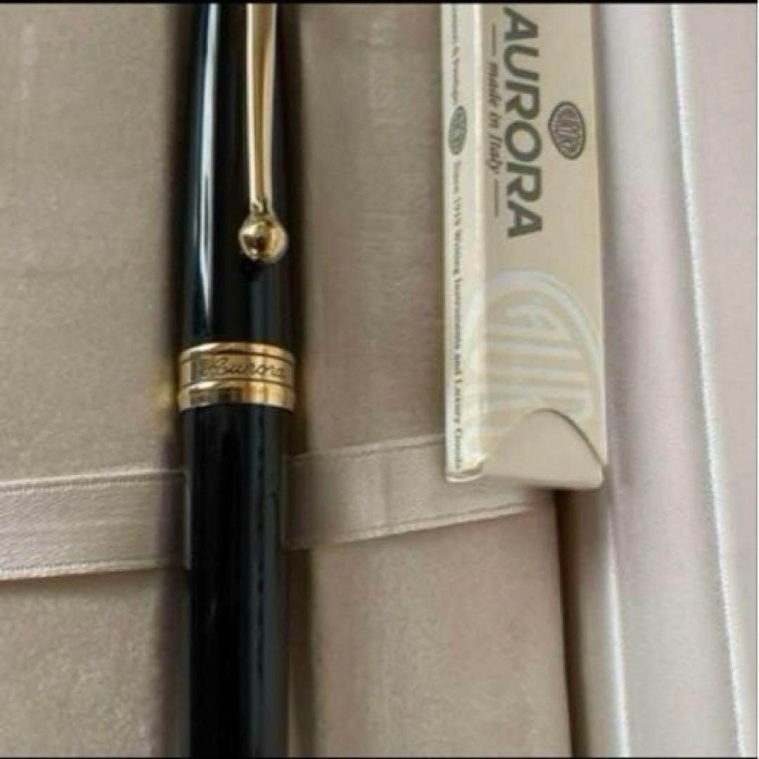AURORA アウロラ　万年筆 黒 専用ケース付き