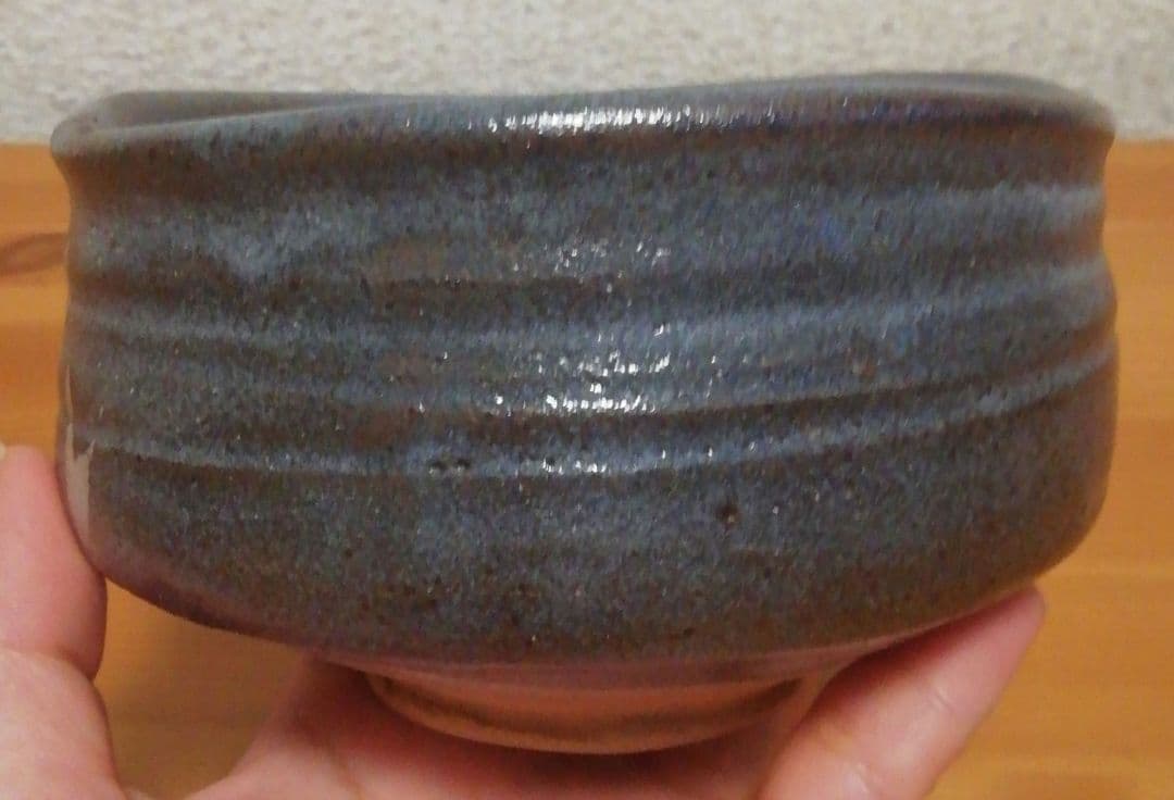 加藤春二作　志野焼　鼠志野　茶碗　共箱　共布　茶道具