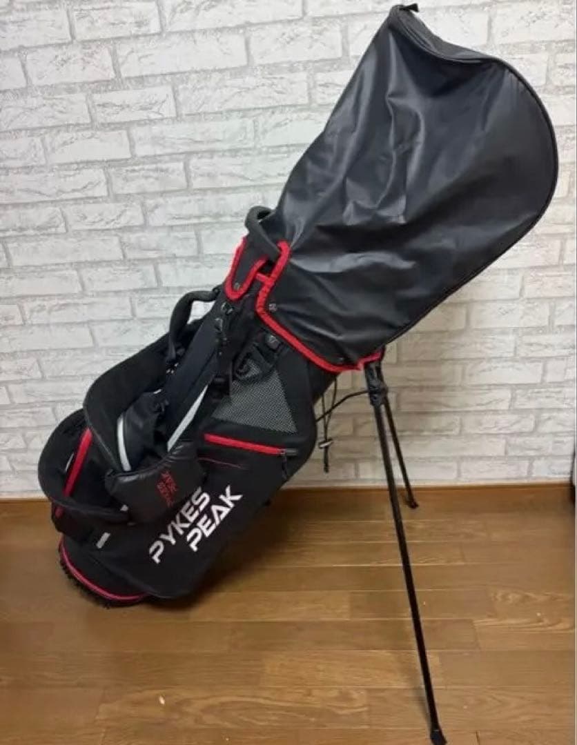 PYKES PEAK スタンドゴルフバッグ ブラック/レッド