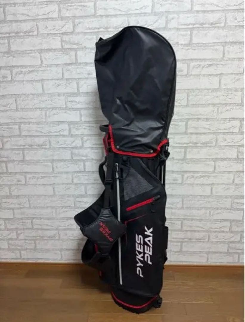 PYKES PEAK スタンドゴルフバッグ ブラック/レッド