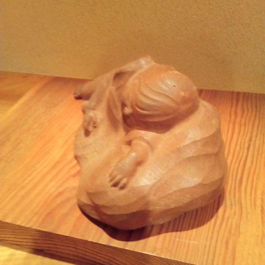 【真作】木彫 石本暁海 ( 師: 米原雲海 )