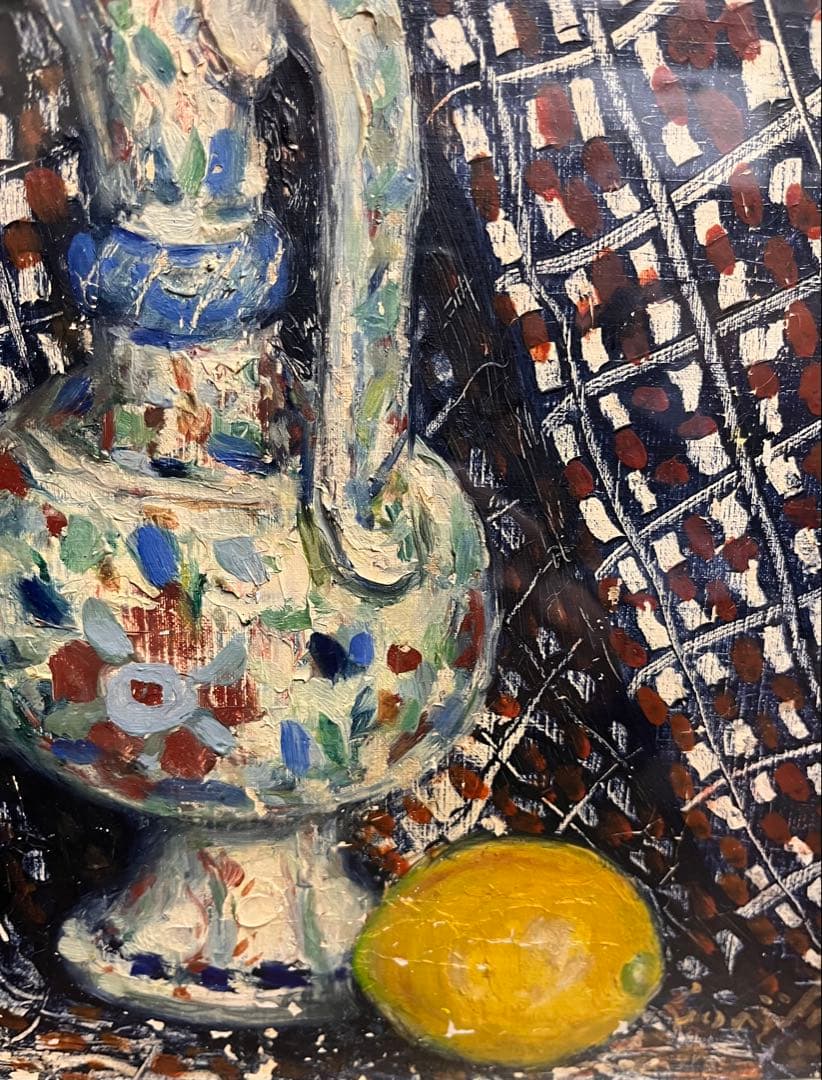 藤田嗣治 油彩画 手描き 作者サイン 貴重