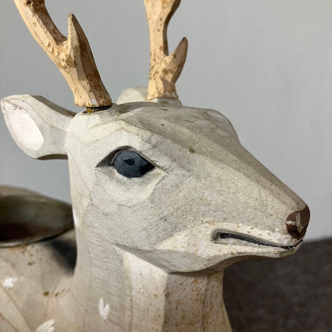 奈良一刀彫　鹿　木彫り人形　奈良蔵出　骨董　アンティーク　春日曼荼羅　おん祭り