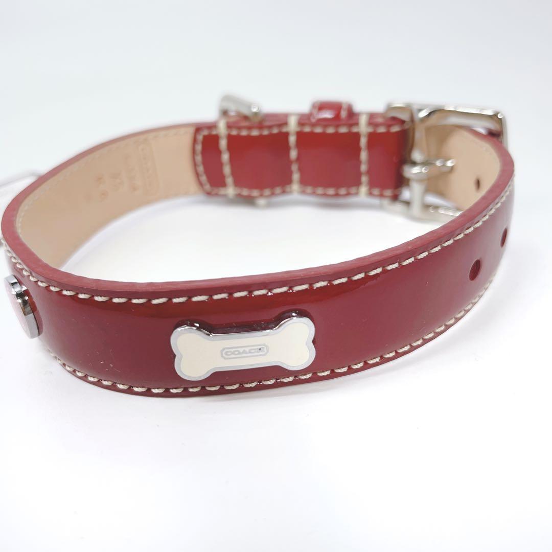 Ayu★mi 様:::COACH 犬用首輪 XS 未使用タグ付 レッド パテント