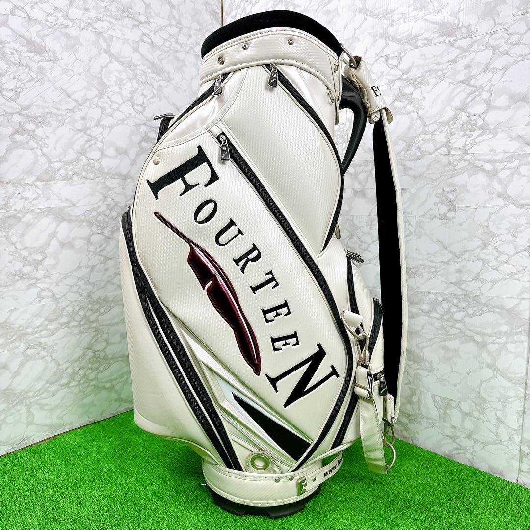 【良品】フォーティーン 3点式 カート型 キャディバッグ ホワイト 9型