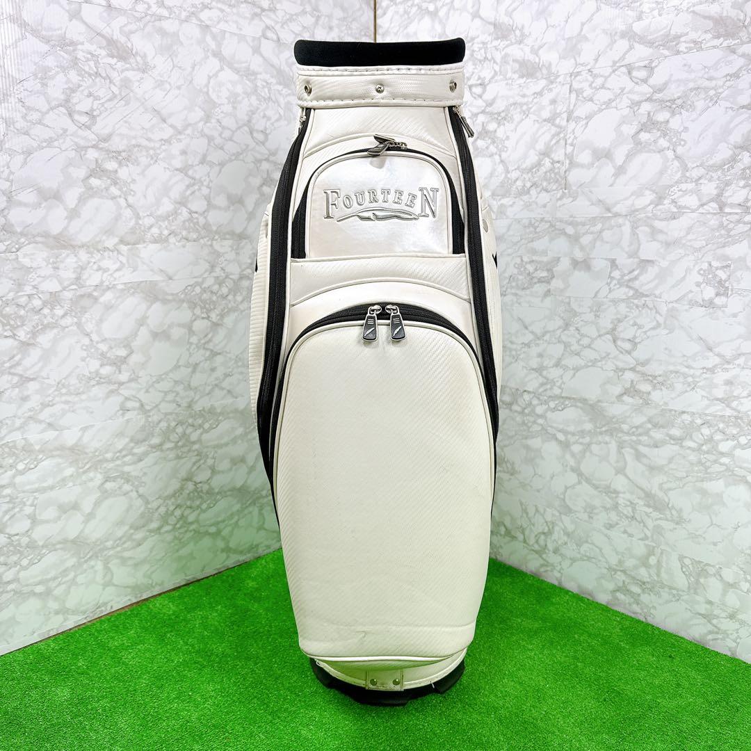 【良品】フォーティーン 3点式 カート型 キャディバッグ ホワイト 9型