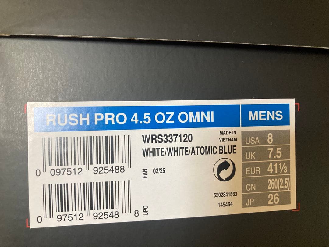 【新品】Wilson テニスシューズ RUSH PRO4.5 26センチ　オムニ