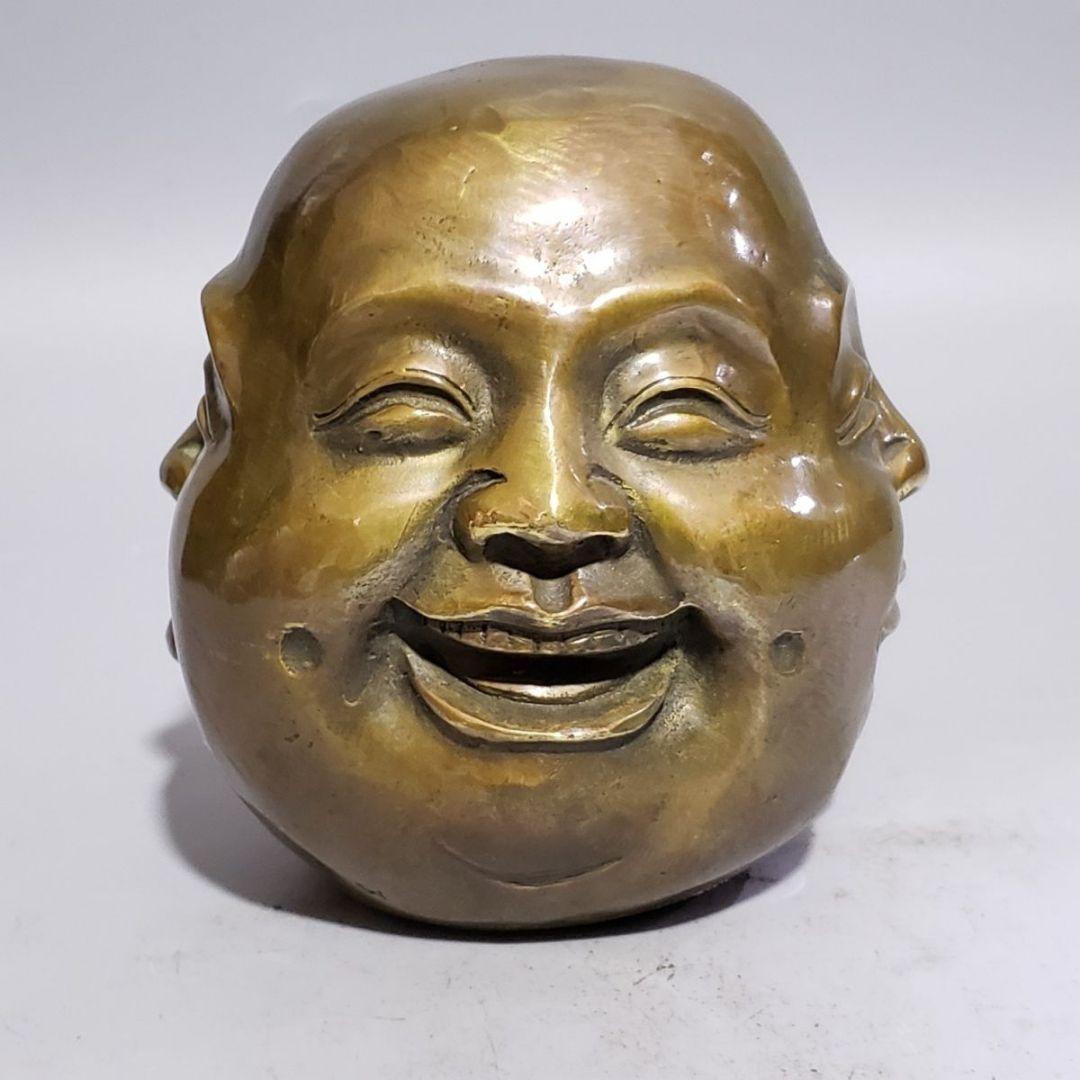 仏教美術 四面仏 人生四相喜怒哀楽 銅製品 書道具 文房具 装飾品 工芸品 置物