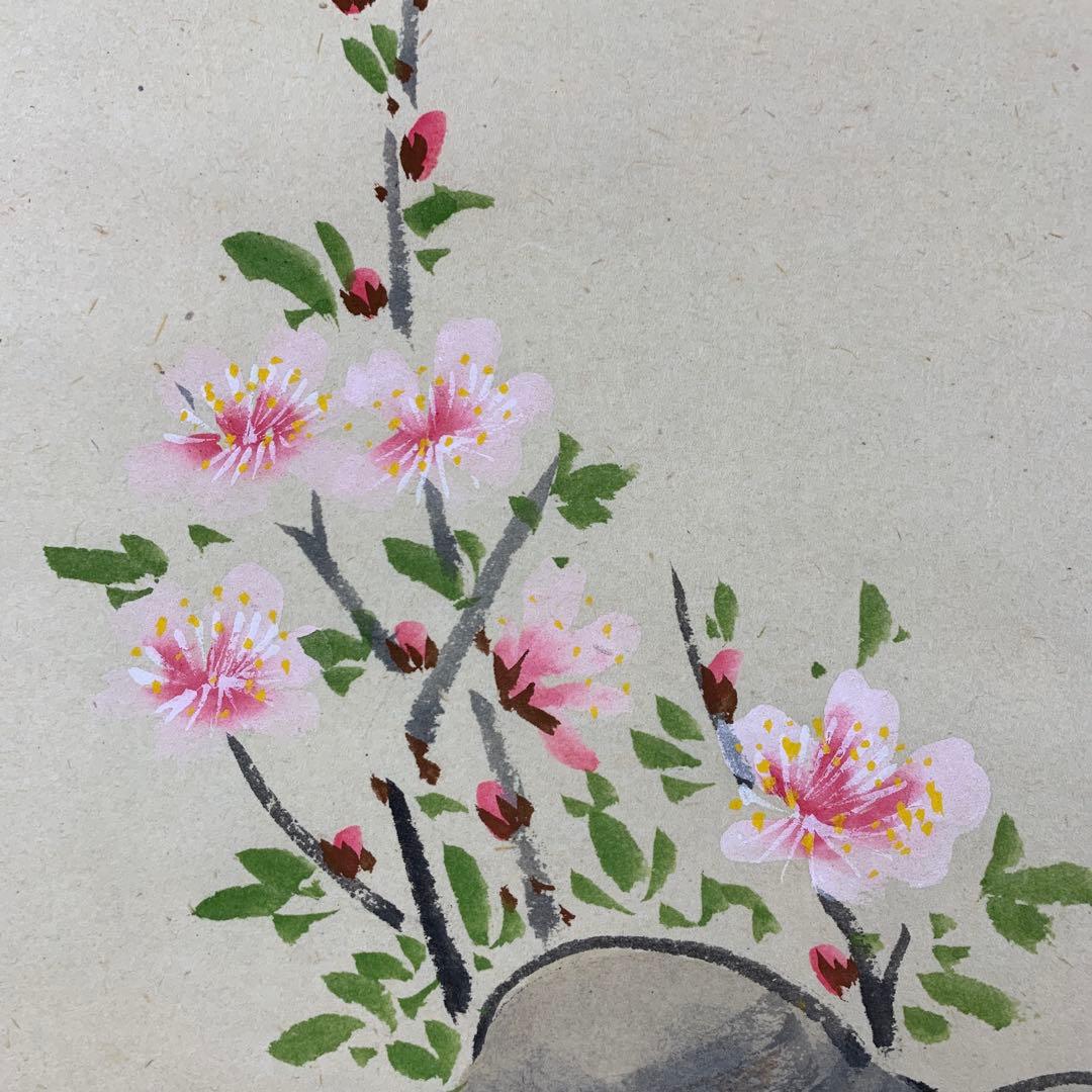 美品 掛け軸 黄梅院 小林太玄作 貝合雛画賛「桃花万家宴」共箱 茶道具 ひな祭り