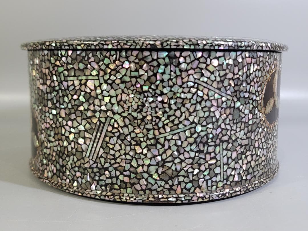 古美術 螺鈿 蓋物 茶櫃 DT348