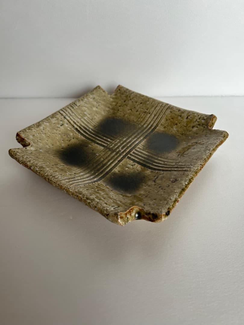 伊賀焼 櫛目組皿 ５枚組　(谷本光生作)