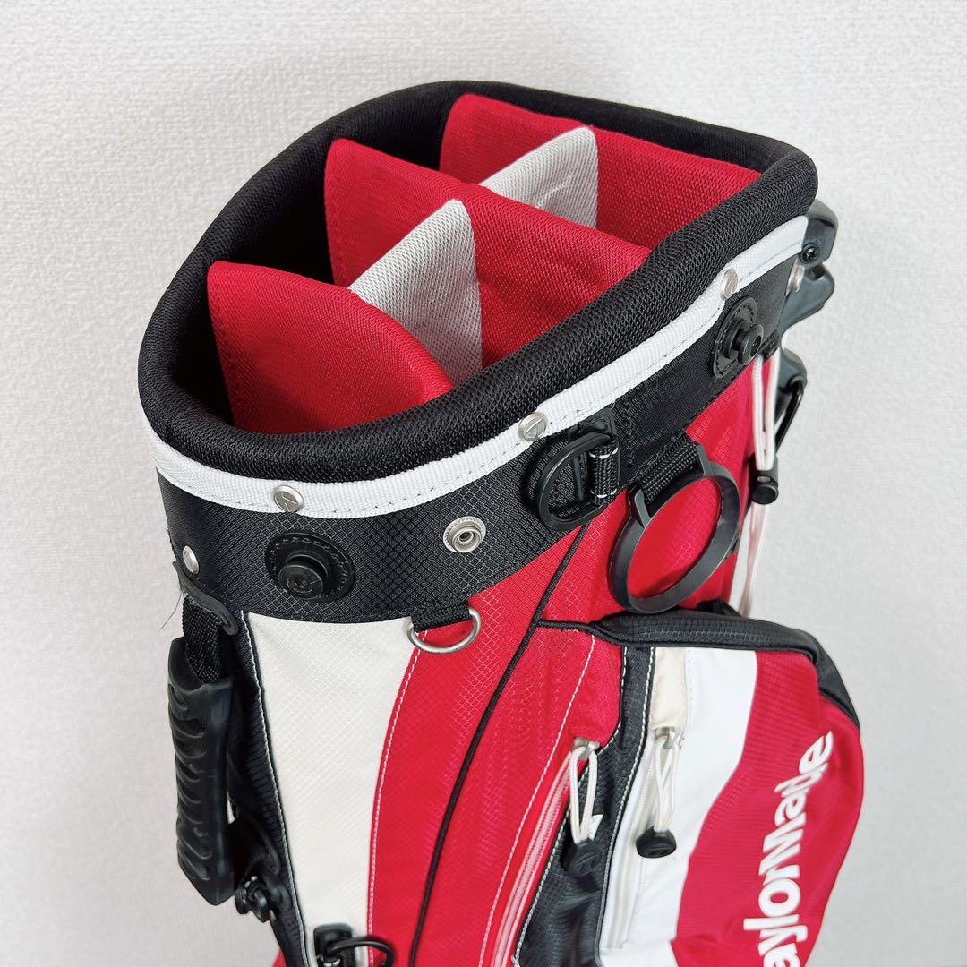 テーラーメイド ゴルフ スタンド キャディバッグ 軽量 5分割 9型相当赤白 黒