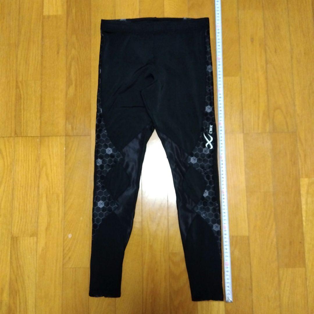 CW-X ブラック トレーニングタイツ M ハニカム柄
