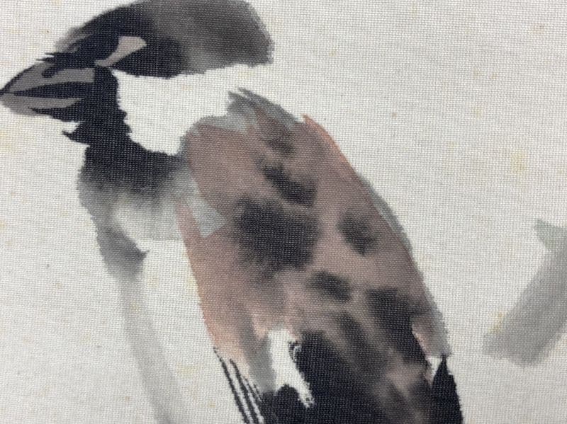 竹内栖鳳／文化勲章受章「雀」掛軸 絹本 共箱