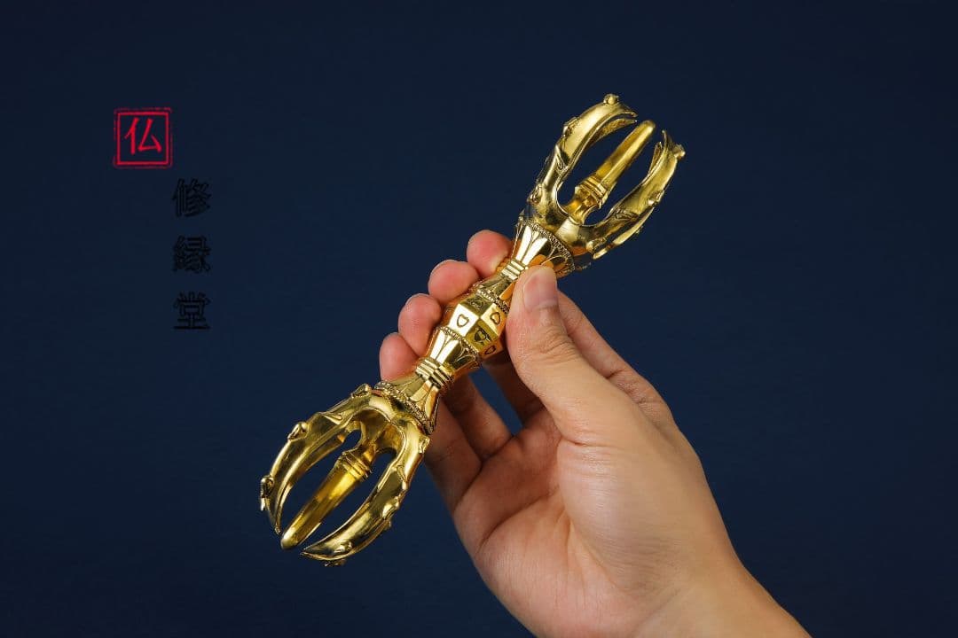 【修縁堂】密教法具 真鍮製 ハート形 形に来てください 五鈷杵