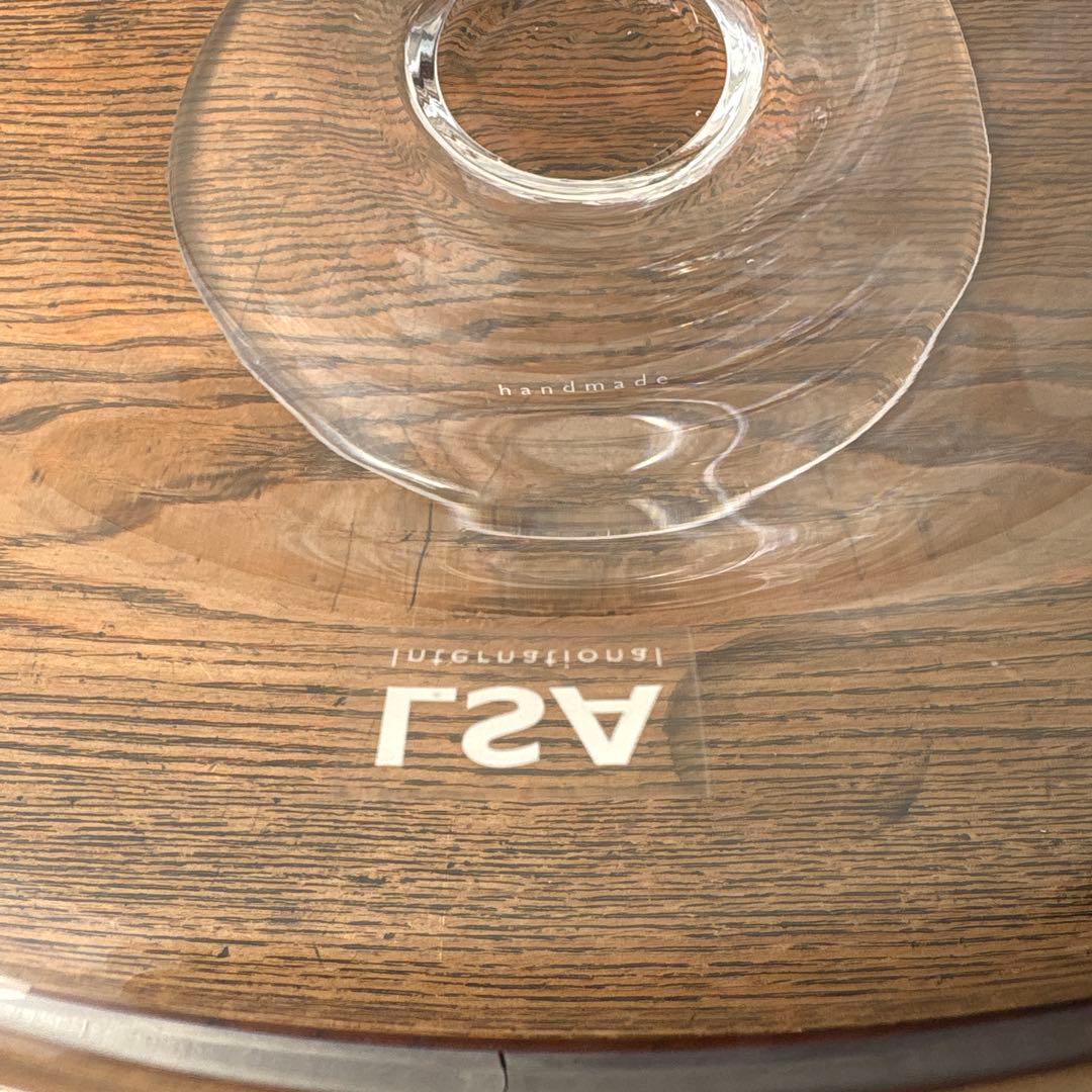 LSA ポーランド ハンドメイド ガラス 脚つきコンポート 大型 花器