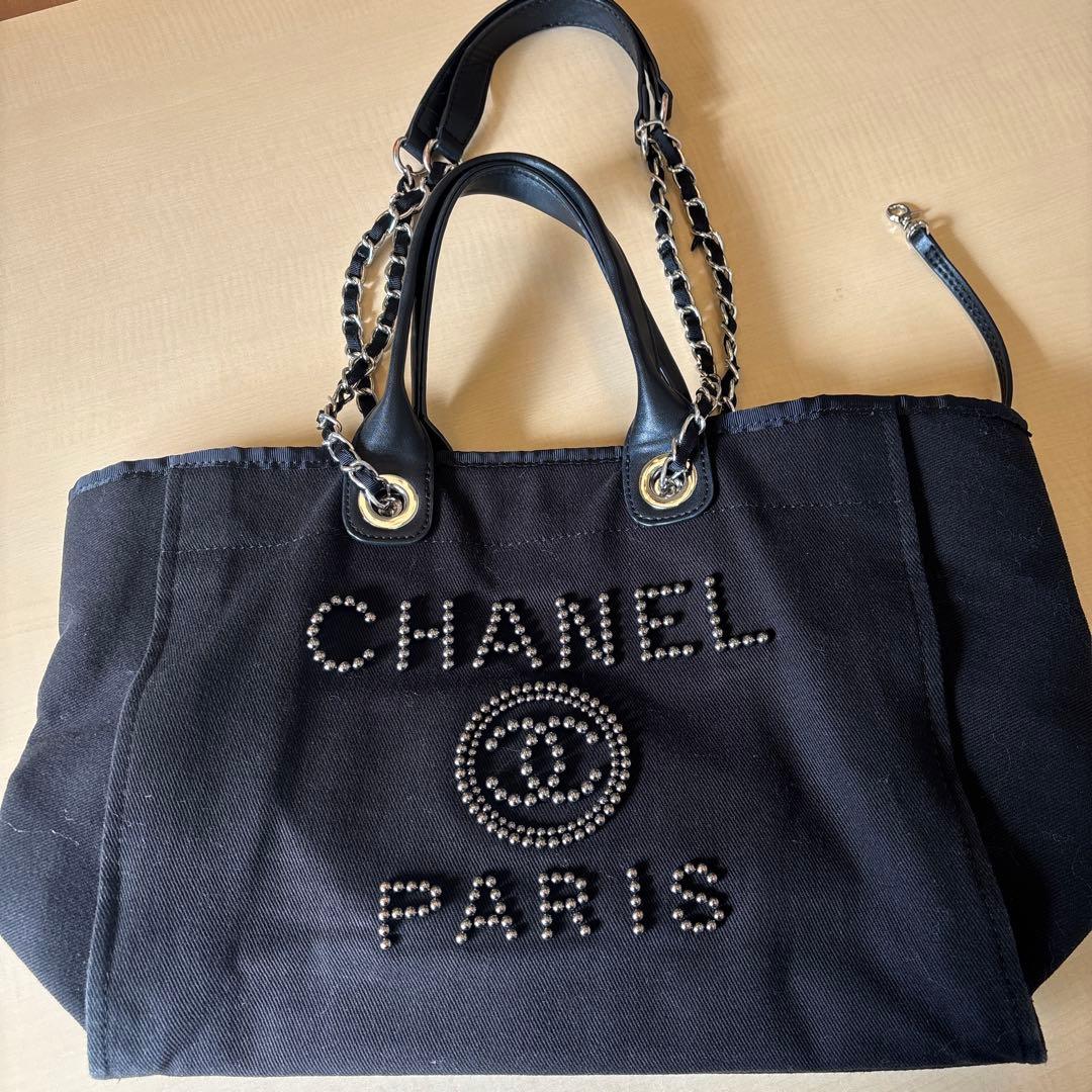 クロア　シャネルノベルティーチェーン⭐︎2wayブラック トートバッグ
