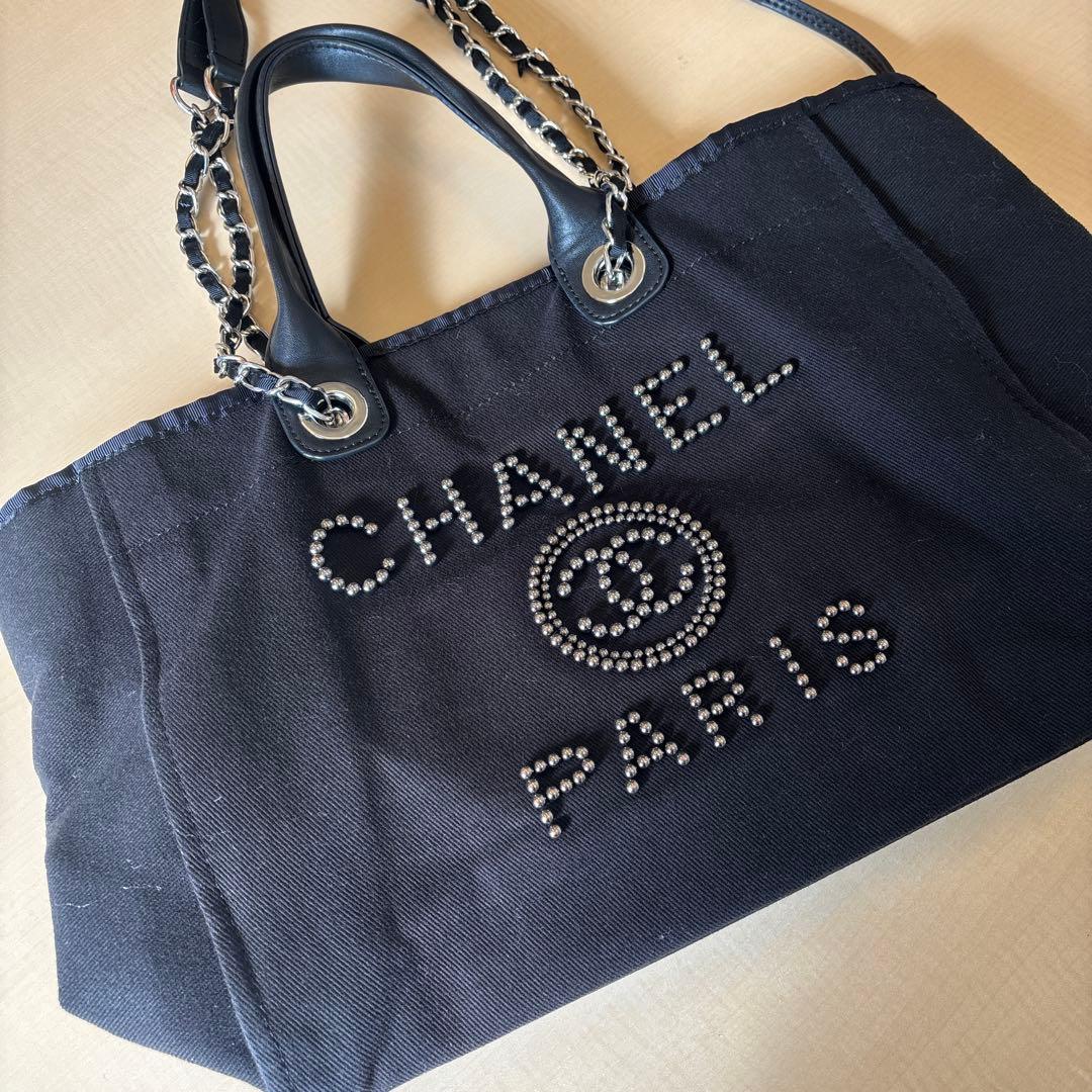 クロア　シャネルノベルティーチェーン⭐︎2wayブラック トートバッグ