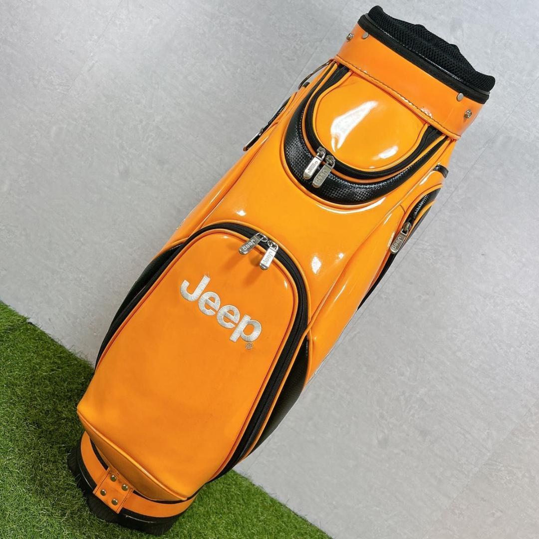 非売品 Jeep ジープ キャディバッグ エナメル オレンジ ゴルフ　車　自動車