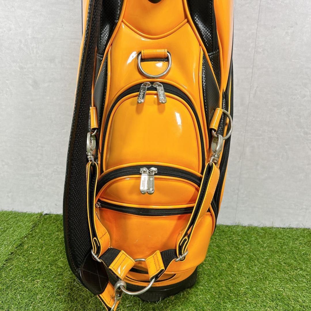 非売品 Jeep ジープ キャディバッグ エナメル オレンジ ゴルフ　車　自動車