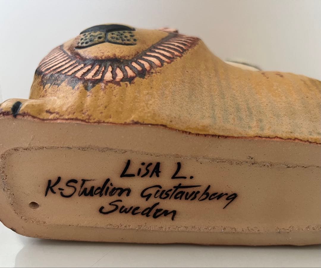 リサラーソン　ライオンと小鳥　置物