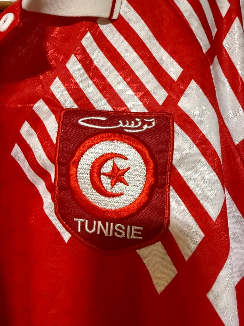 【美品】チュニジア代表 XL 支給品 イタリア製 長袖 サッカー ユニフォーム