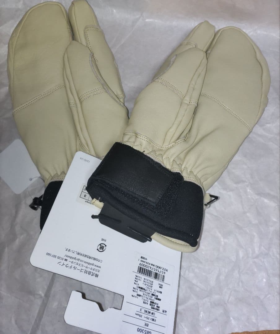 d新品タグ付 25/26 GOLDWIN Leather 3-fingerグラブ