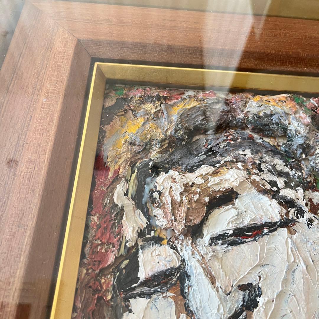 油彩 丸山妙子 仏像 画家・光陽会常任委員・福島県出身 厚塗り  油彩 G