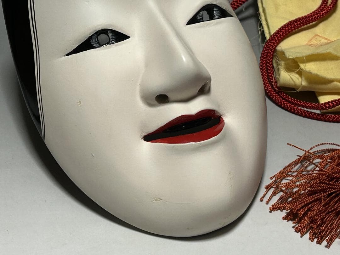 津田清峯 神楽面 伝統面　櫛稲田姫 能面 小面　木彫仕上げ