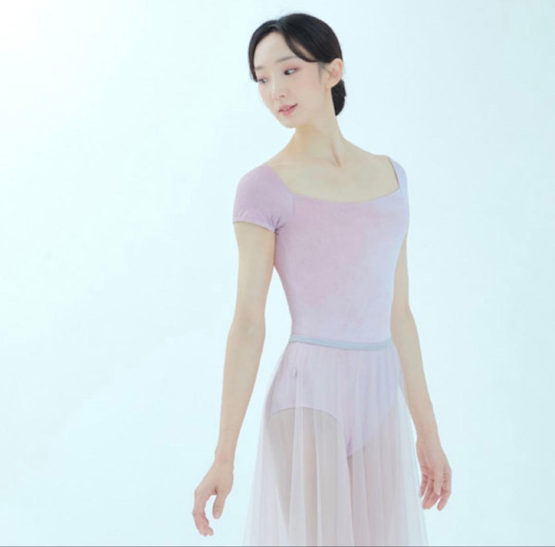 新品　majouet レオタード　ピンク　パープル　半袖　S グラデーション