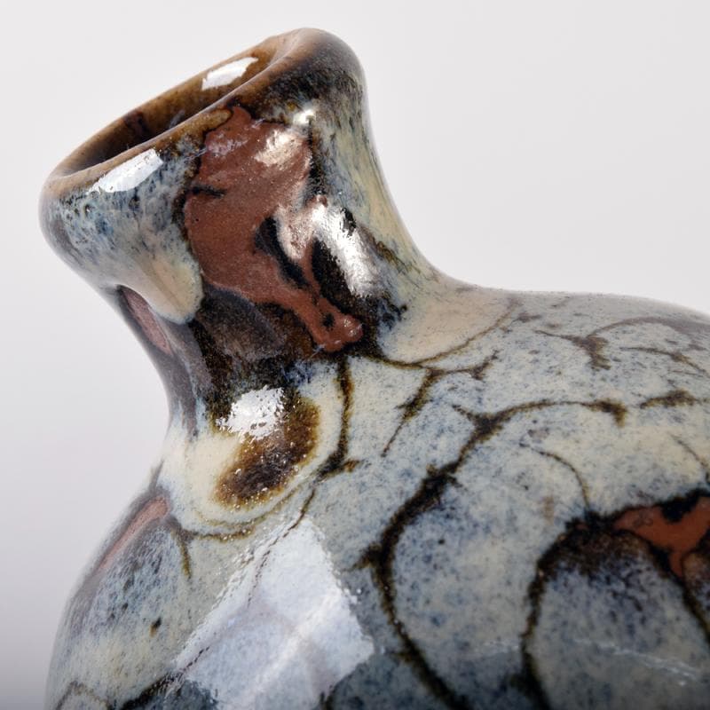 薩摩焼　古薩摩　蛇蝎釉　徳利壷　時代箱付　V　R8202