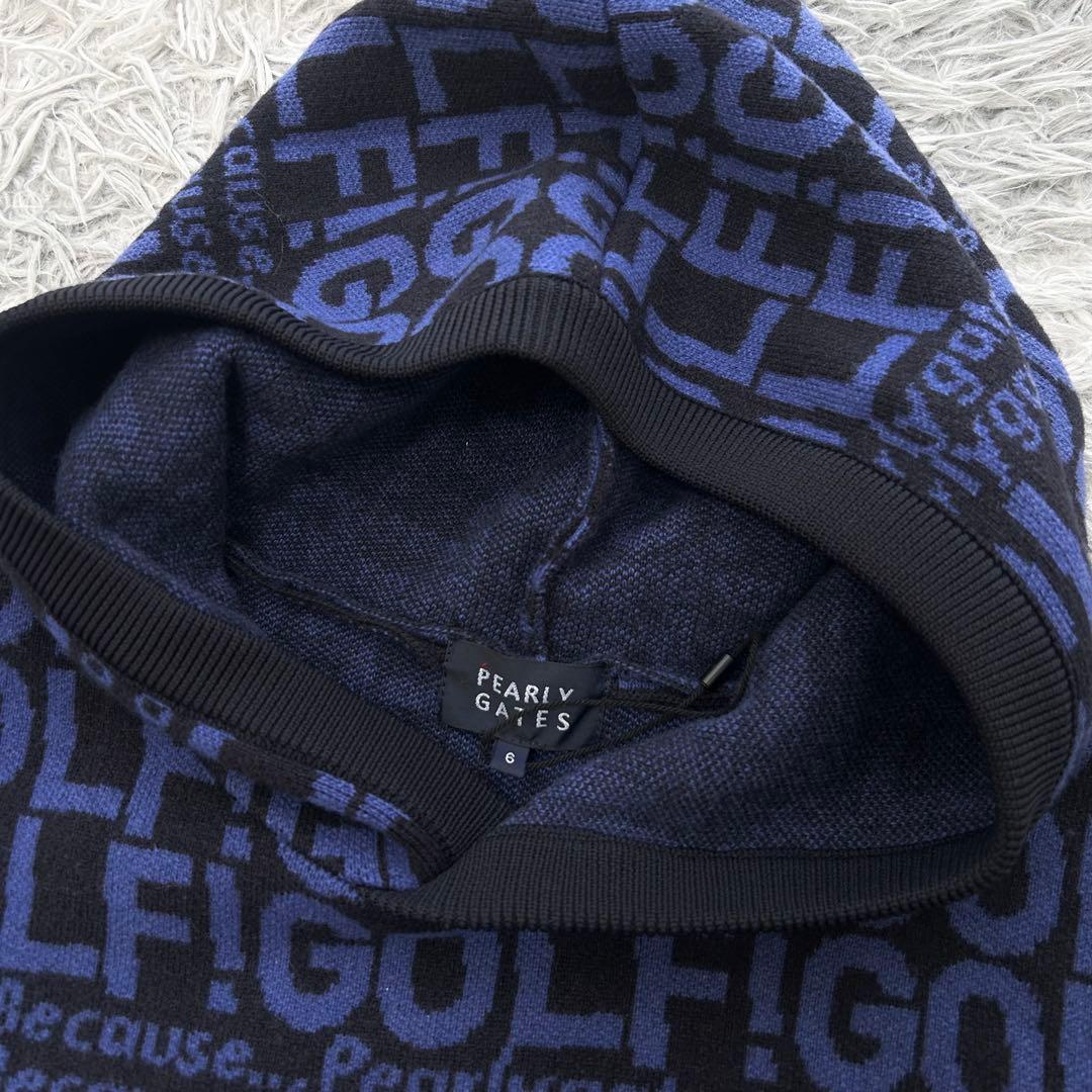 新品　パーリーゲイツ　パーカー　フーディ　プルオーバー　カシミヤ　サイズ6