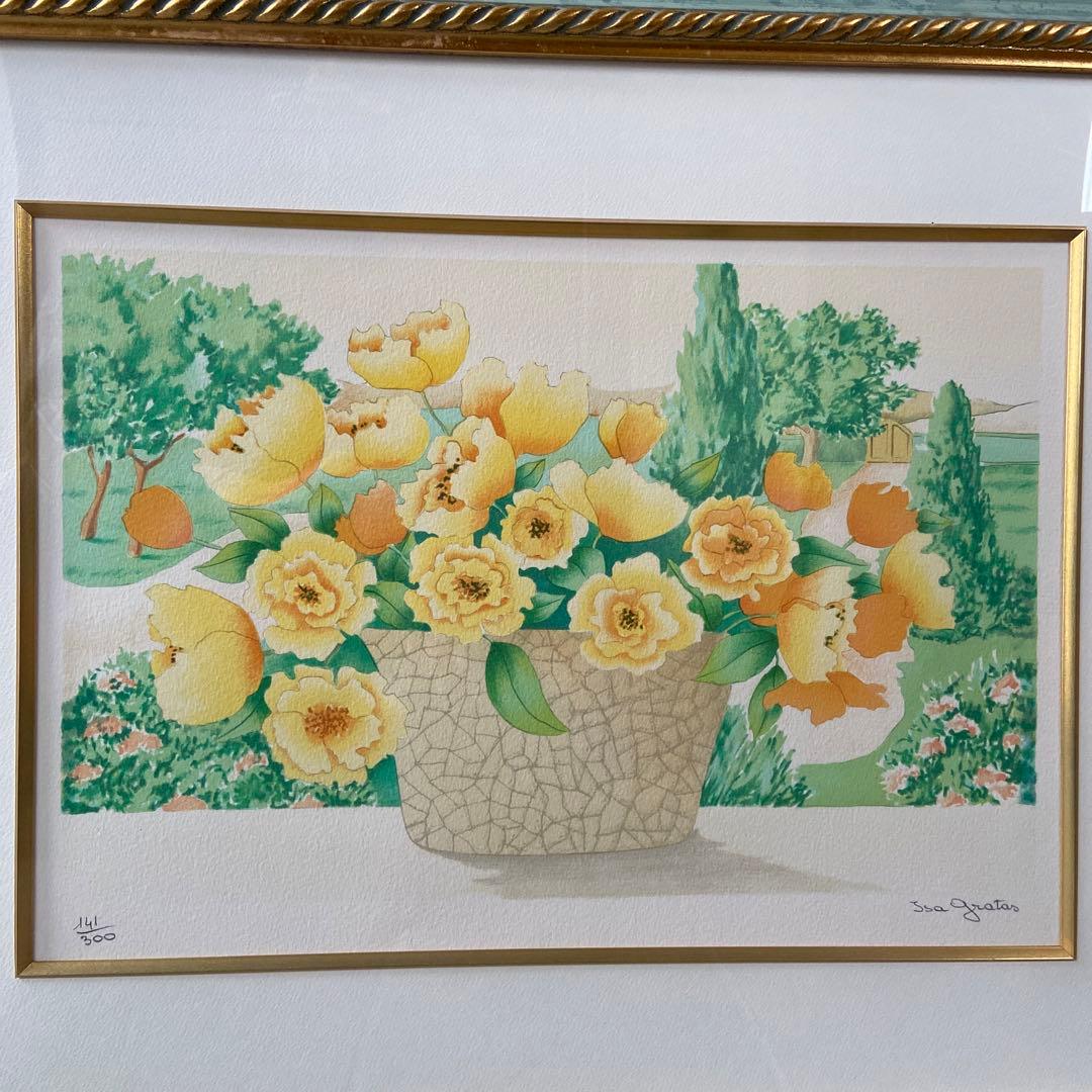 版画　イザ・グラタス　　 グラタス2 『黄色い花』 141/300