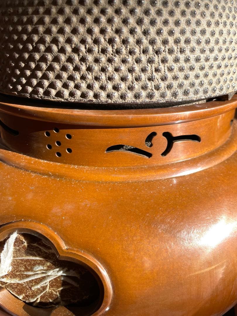 風炉 茶釜 唐銅鬼面風炉釜 敷板 底瓦 茶道具 お点前道具