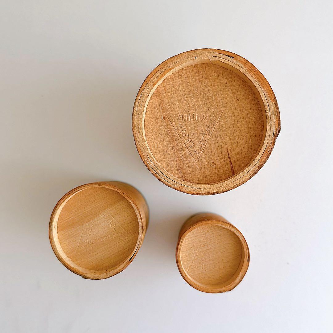 アンティーク 木製 メジャーポット 6つセット 完品