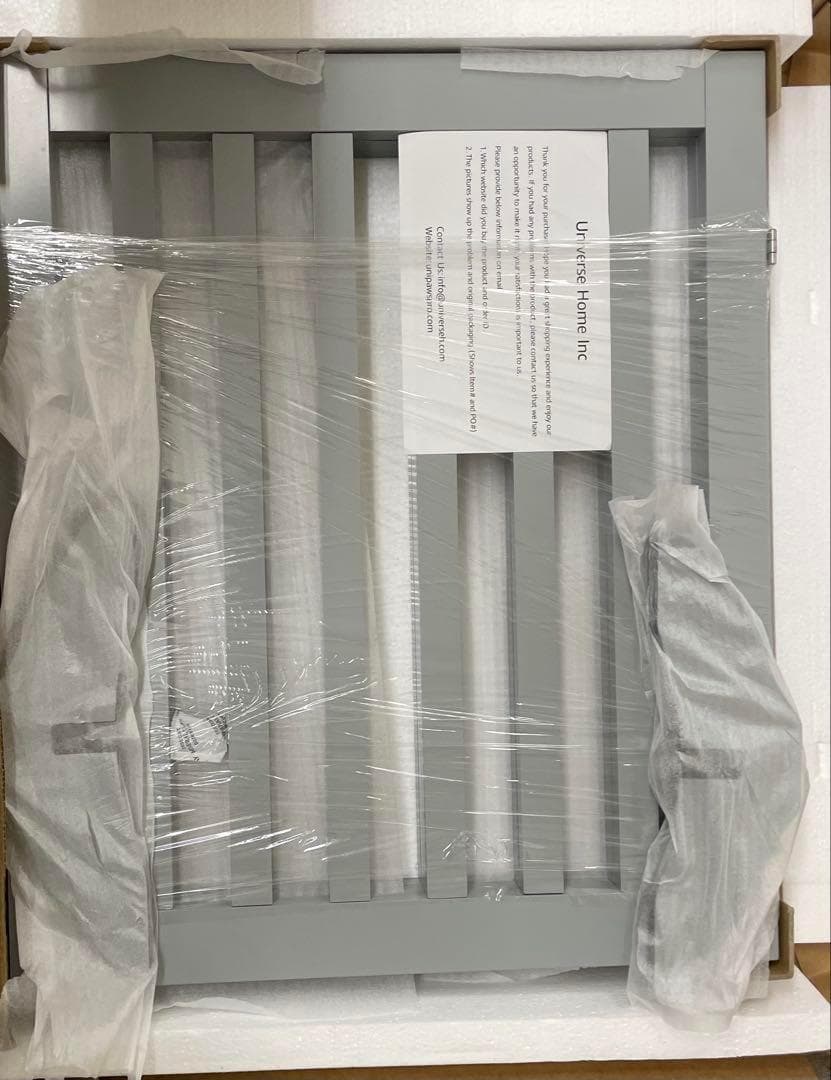 unipaws ペットゲート 置くだけ簡単 木製 折りたたみ式 伸縮可能　グレー