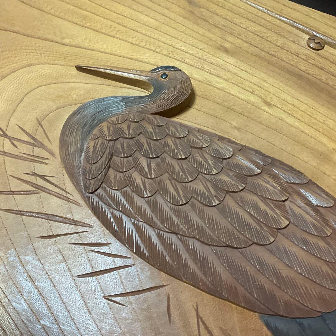 けやきの木彫額『鶴の巣篭もり』作家への注文品