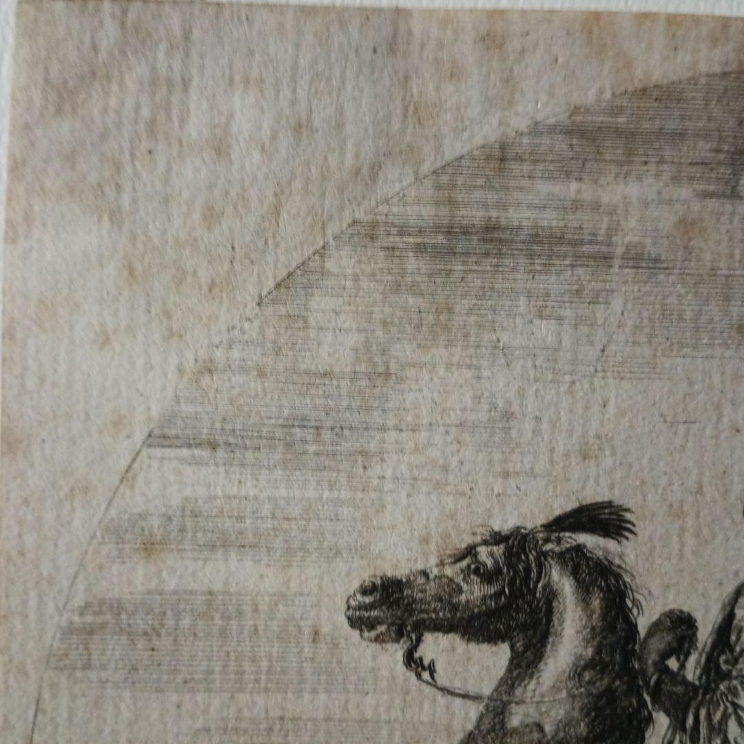 額装品　1640年頃　ステファノ・デラ・ベッラ　騎乗の戦士　稀少作品