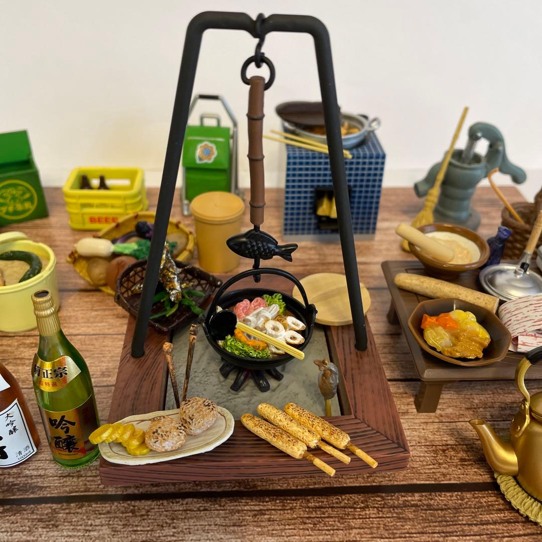 リーメント ぷちサンプル ミニチュア●田舎の台所 囲炉裏 かまど 昭和レトロ