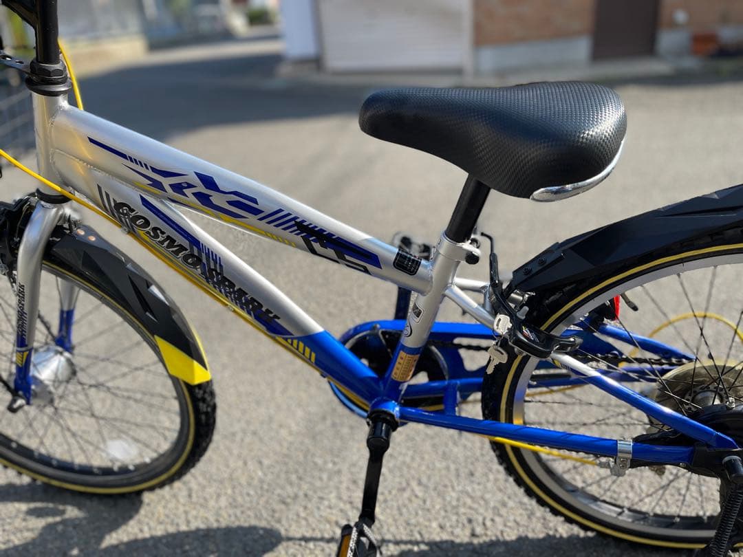 22インチ自転車(青/銀) LEDライト（取説付・防犯登録抹消済）京都市引渡希望