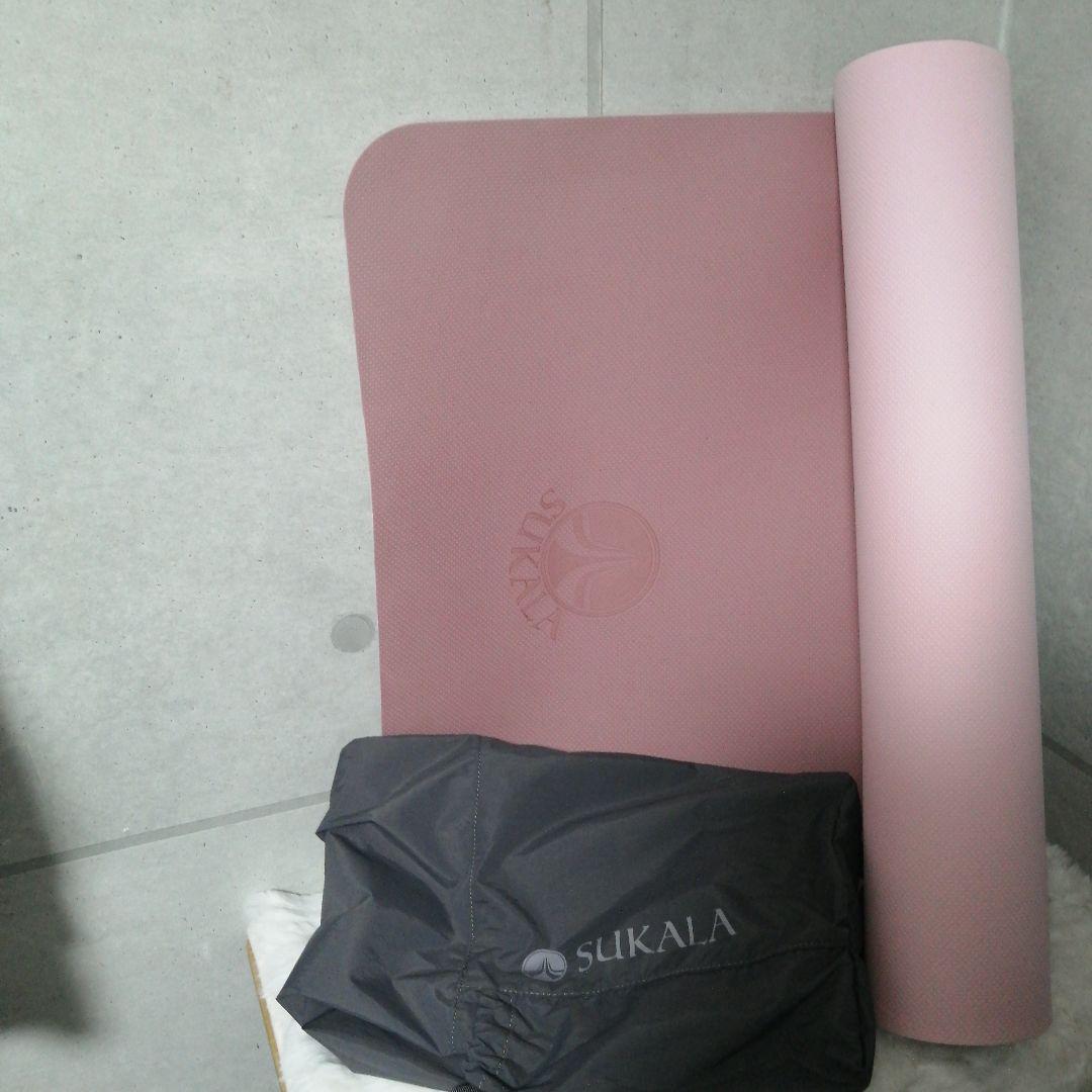 スカーラ ラバー製 ヨガマット 収納バッグ 2点セット ピンク SUKALA