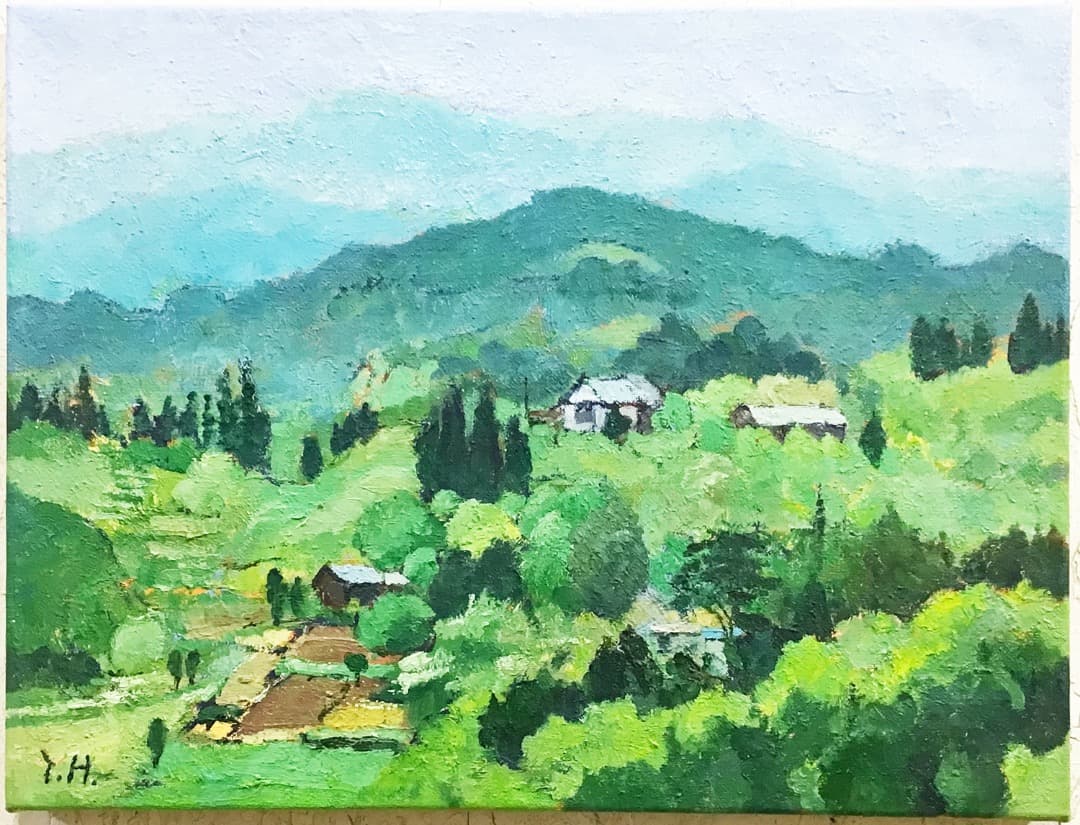 絵画 250 油絵/風景/野山/山/武蔵野/F6号