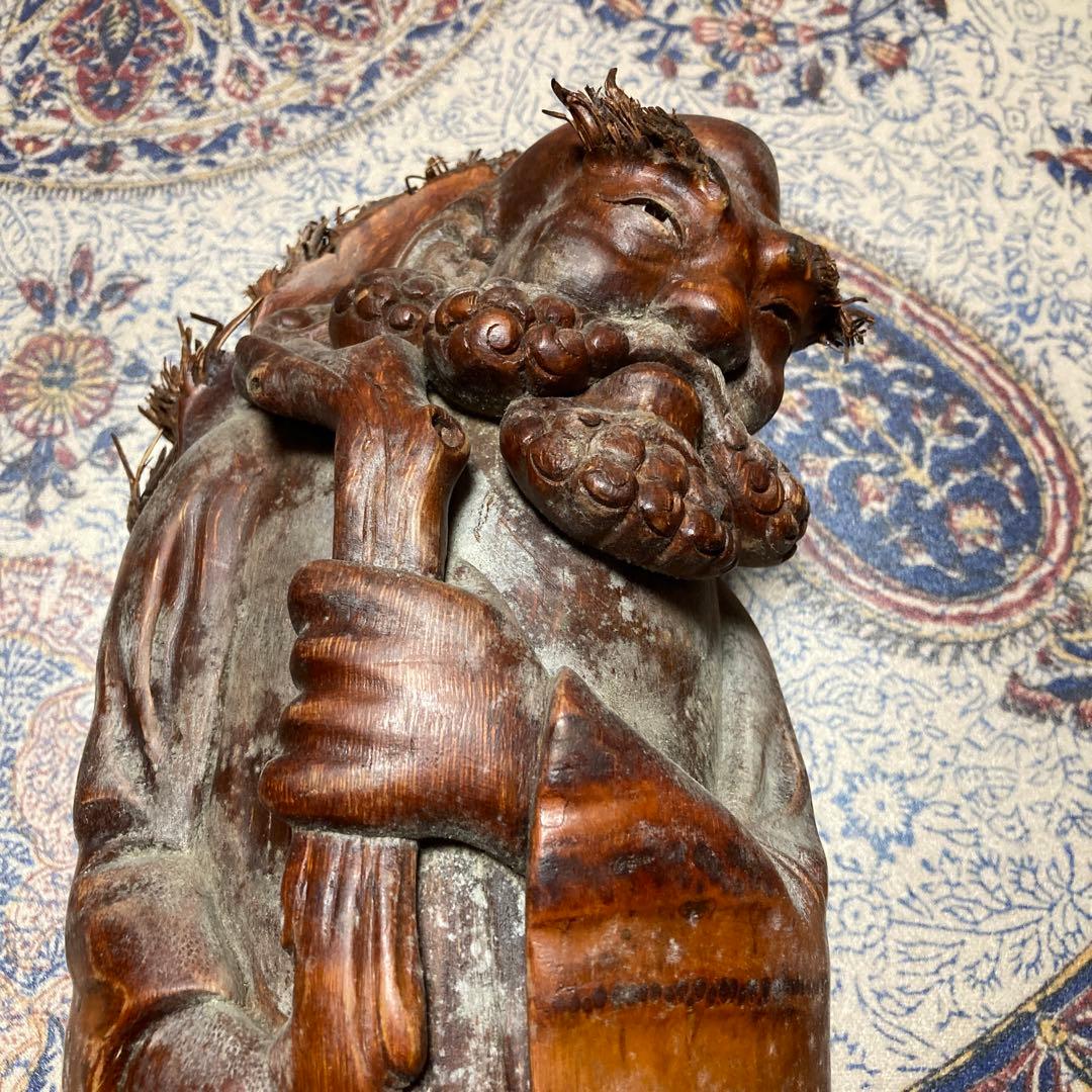 達磨　竹彫刻（H3）【kurokunn】