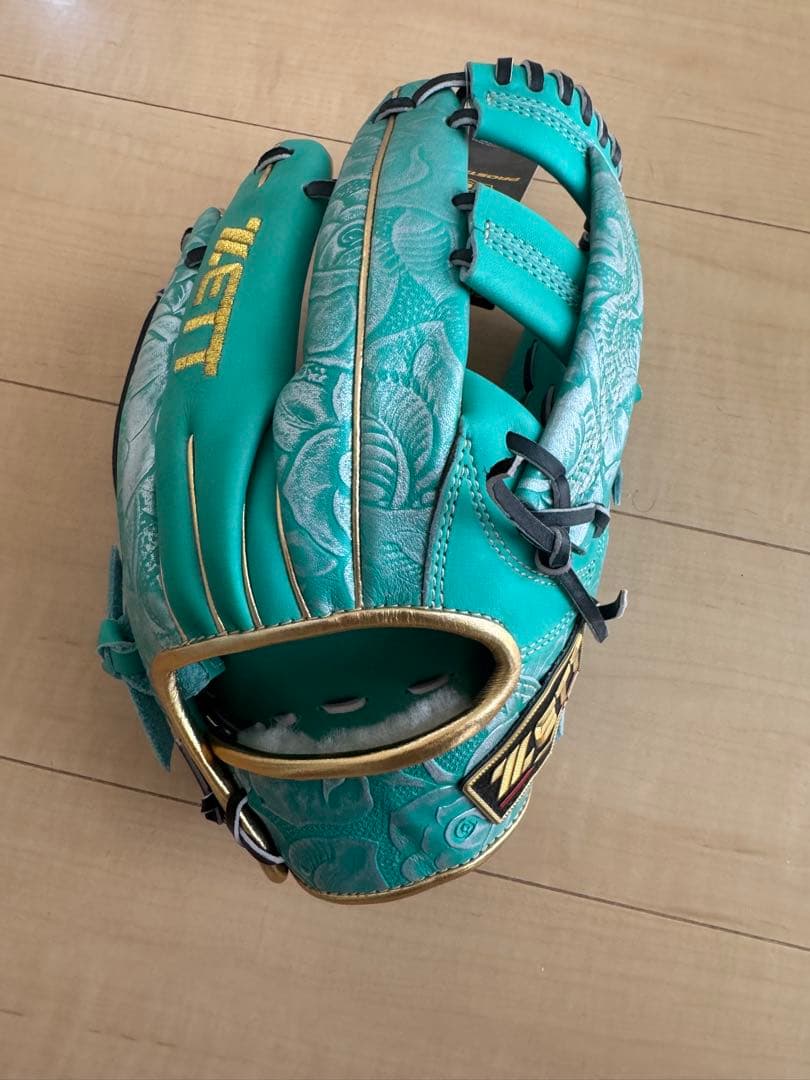 ZETT 軟式グローブ ターコイズ 花柄