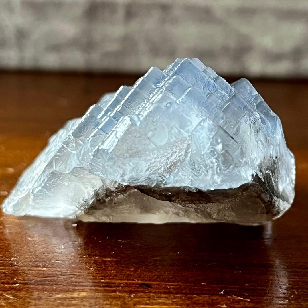 美品 フローライト ライトブルー 372.4ct 幾何学模様 蛍石 原石 鑑賞石