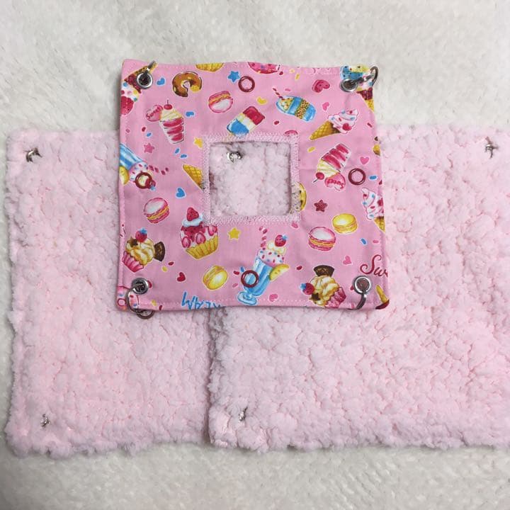 モモンガハウス(アイス・ドーナツ柄) ボアピンク  2100円