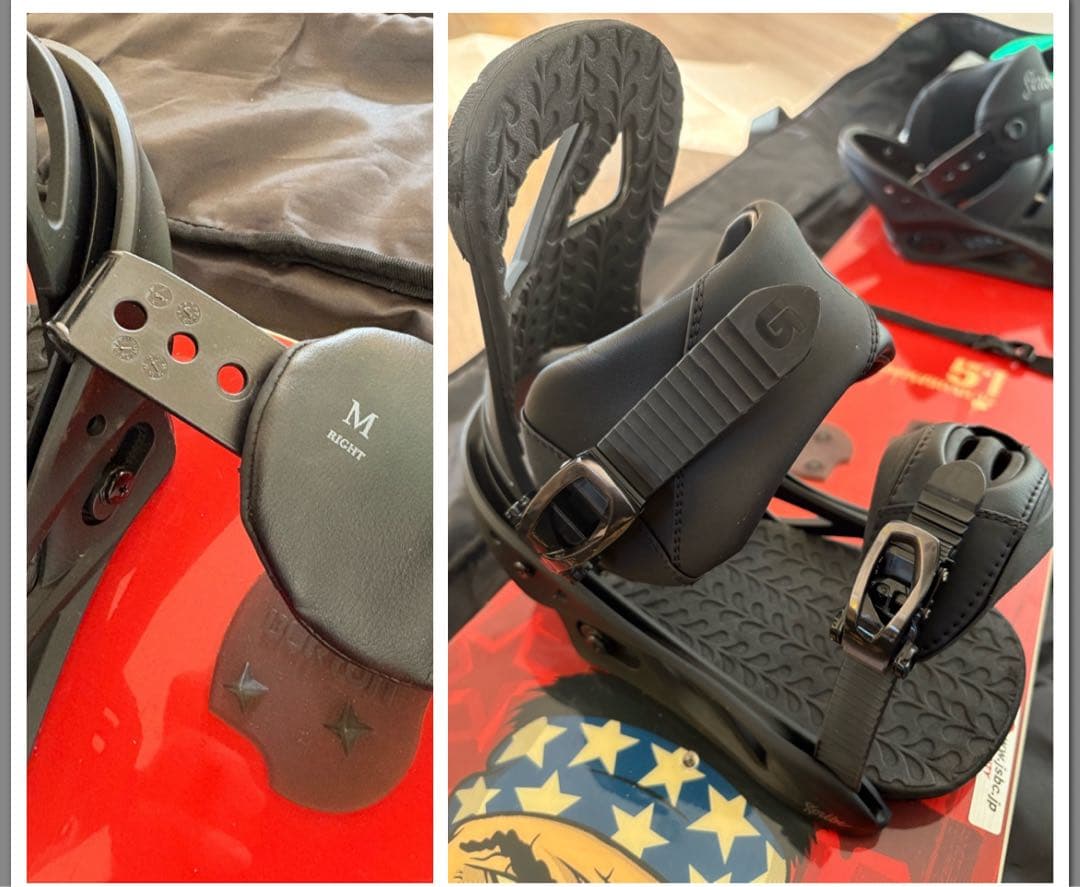 BURTON スノーボード151 ビンディング　リーシュコード　ケースセット