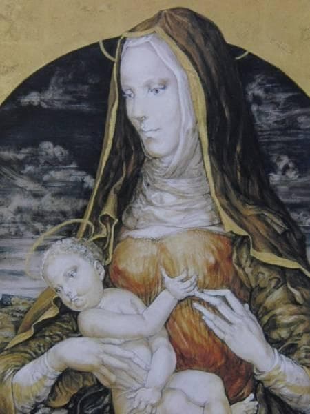 藤田嗣治、【マドンナ】、希少画集画、新品高級額、額装付、状態良好