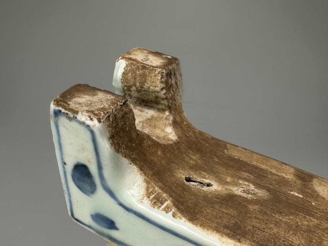 中国美術　明〜清時代　青花龍文硯屏　置物　時代　古物　唐物