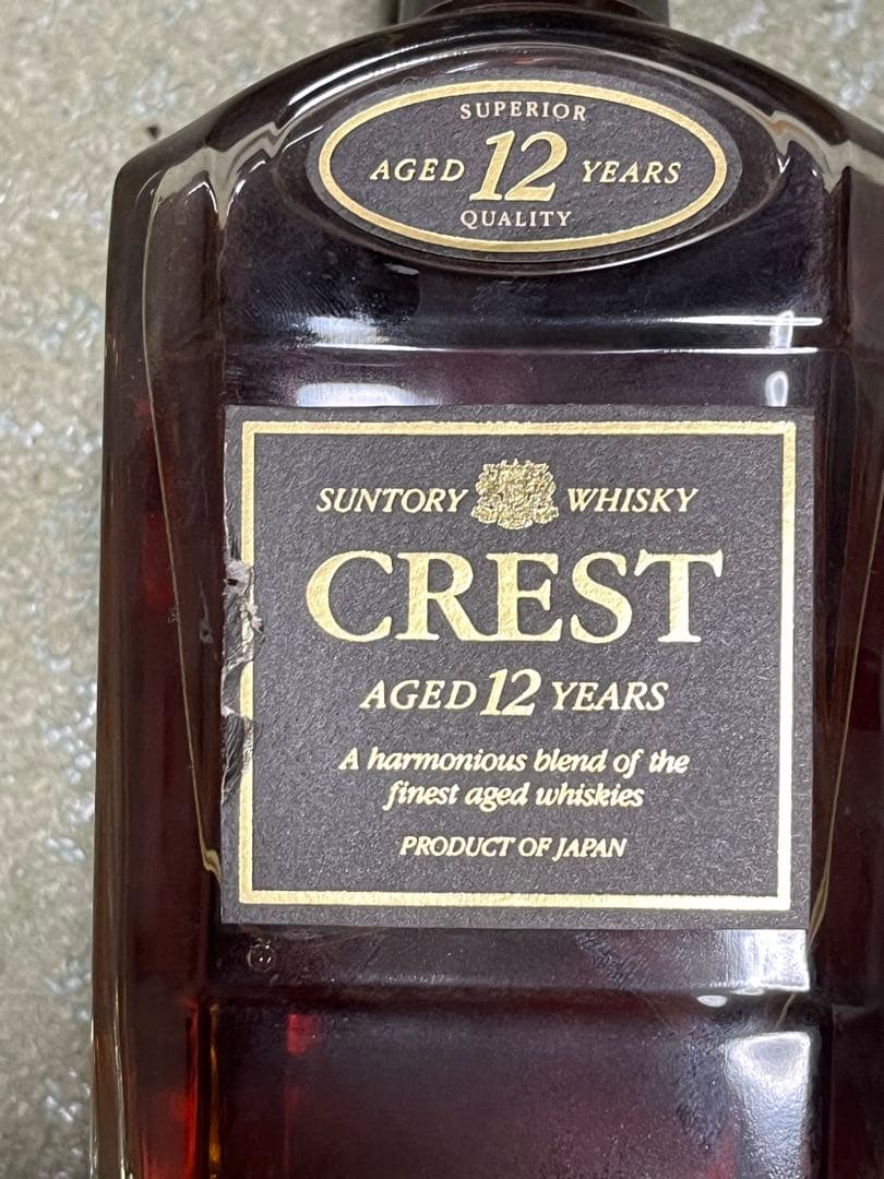 【未開栓】サントリー　クレスト　12年　旧ボトル　黒キャップ